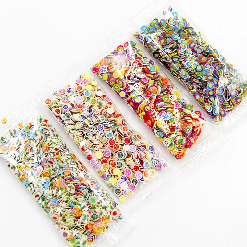 1000pcs/bag DIY Slime Soft Pottery Fruit Slices Filler For Nails Art  Slime Fruit Slime Accessories Supplies Decoration Toy Gift