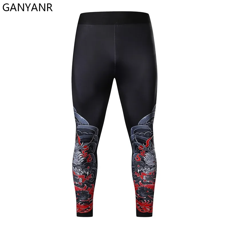 GANYANR Men Compression Pants Running Tights Leggings Sportswear Gym Fitnness Basketball Sexy Sport Yoga Long Winter Track Skins