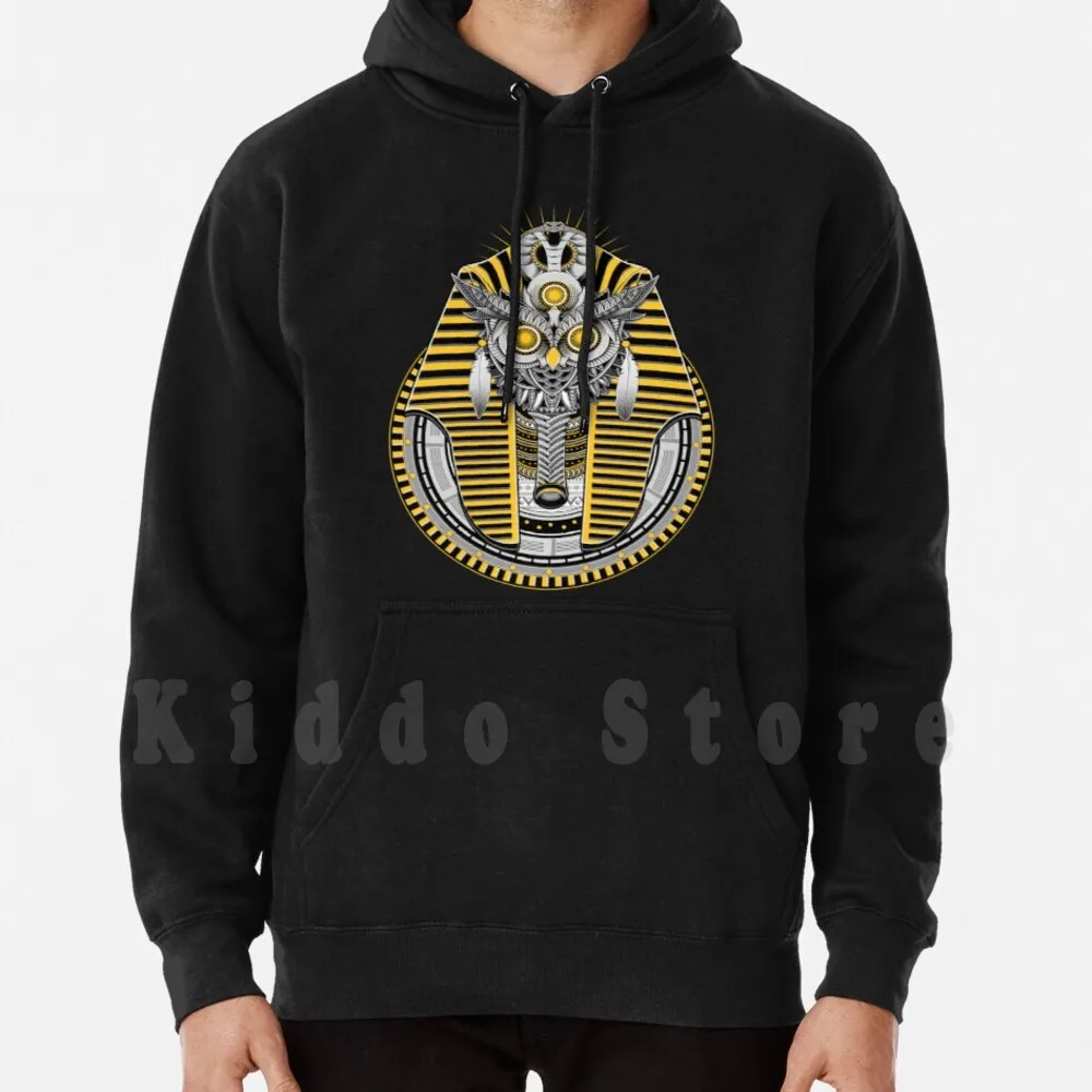 

Guardian Of The Afterlife Hoodies Long Sleeve Owl Egypt Pharaoh Dead Death Gold