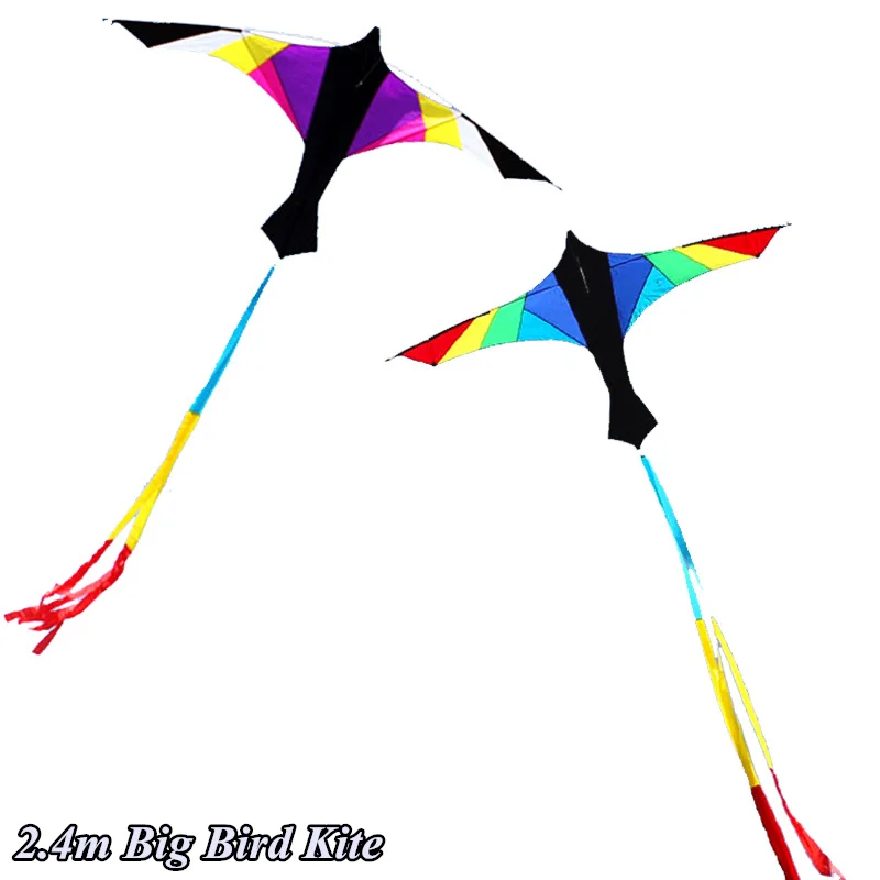 High Quality  NEW Toy 2.4M Power  Bird Kites With Handle Line Nylon Good  Flying