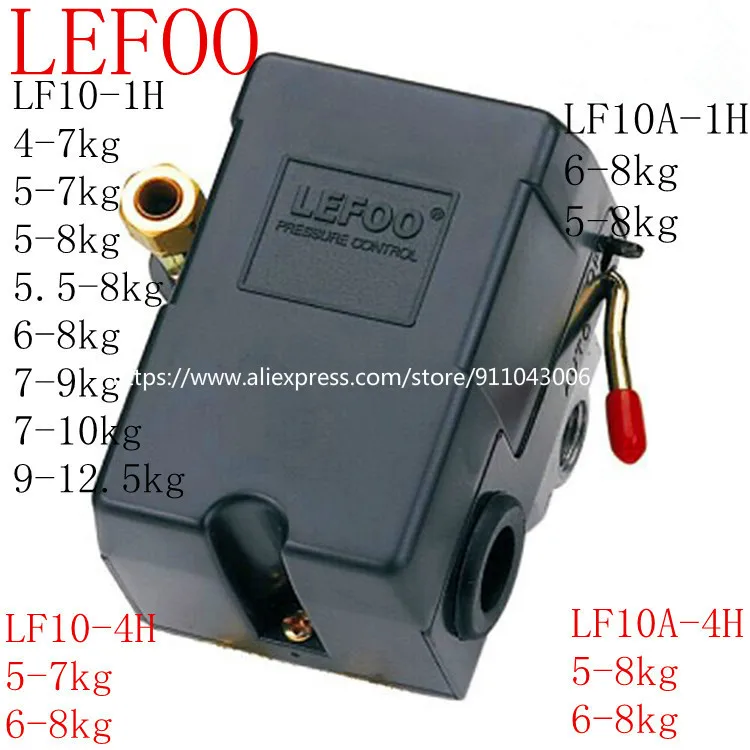 Custom Lefoo Force LF10-1H Air Compressor Pump Pressure Switch 220V380V Air Pressure Switch Pressure Controller