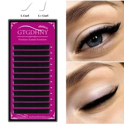 GTGDHNY Faux Mink Eyelash Extension C D L  L+ Individual Eyelashes Matte Black Russian Volume Private Label Lashes Makeup Cils