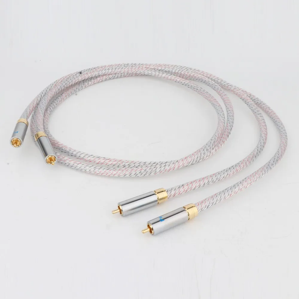 Preffair Nordost Valhalla 7N Verzilverd Audio Rca Interconnect Kabel Met R1715 Vergulde Rca Plug Connector Paar