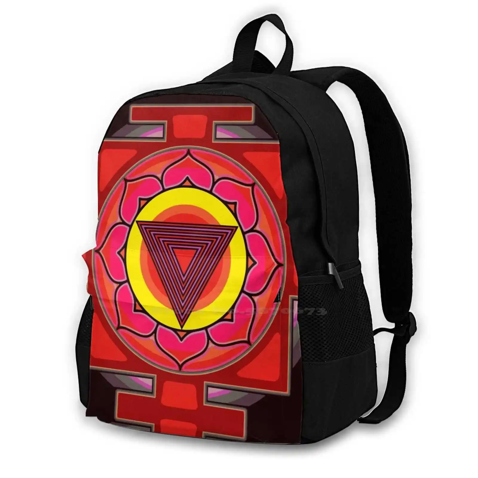 

Tripura Bhairavi Yantra 484D Print Design Backpack Student Bag Yantra Indian Hindu Symbols Symbolism Love Money Good Luck