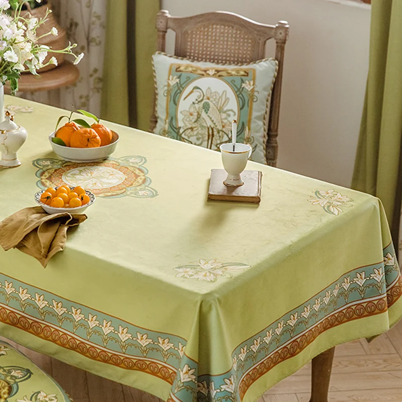 Yue Ya Fresh Tablecloth Light Luxury Simple  American Nordic Tablecloth Pastoral  Tablecloth Joker Cover High Feeling