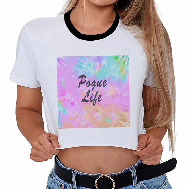 Tie Dye Printed Short sleeve Tank Top Women Skinny Fashion Streetwear Cropped Tops Tees Ladies Casual Mini Vest Summer