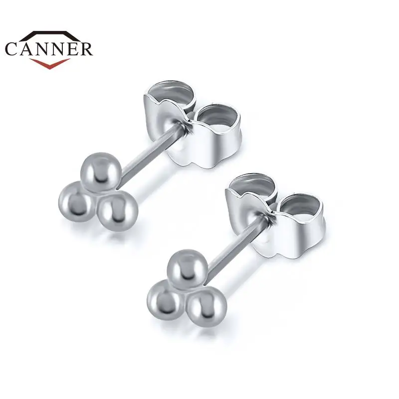 CANNER 925 Sterling Silver Mini Simple Gold Color Cartilage Piercing Ear Stud Earrings for Women Earings Jewelry Accessories