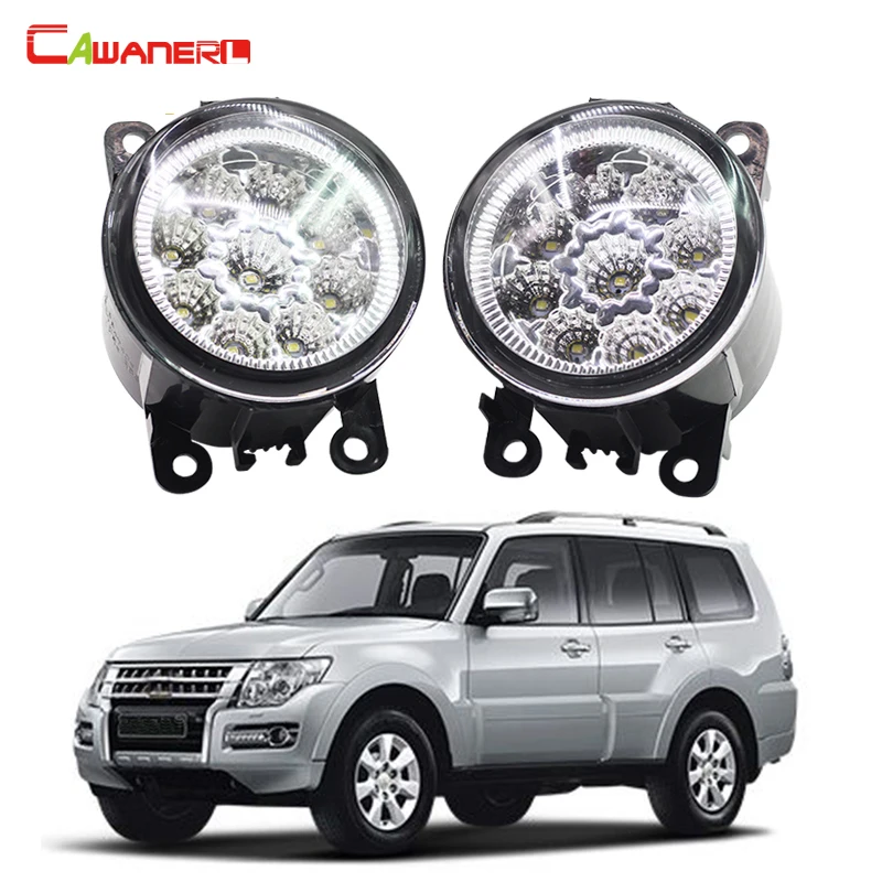 Cawanerl 2 X Car Styling LED Fog Light DRL Daytime Running Light 12V For Mitsubishi PAJERO 4/IV V8_W V9_W 2007-2015