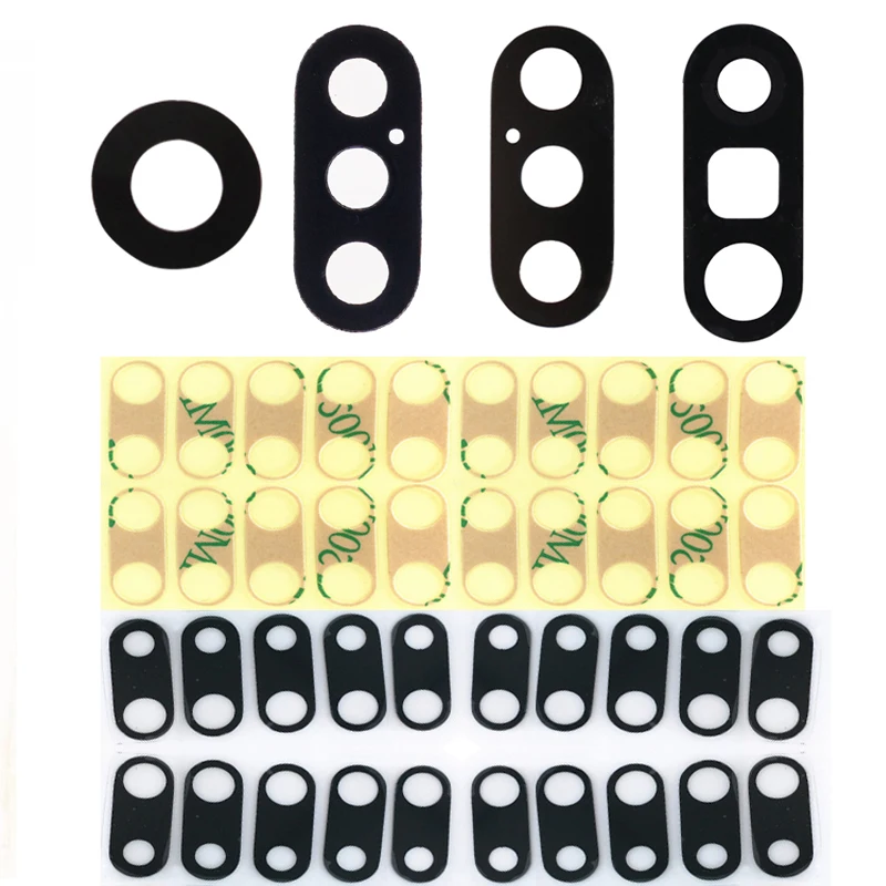 100sets/lot Back Camera Glass Lens for iPhone 7G 7 8 Plus x xs xr max Rear Cam Cover with 3M Sticker Adhesive Replacement Parts