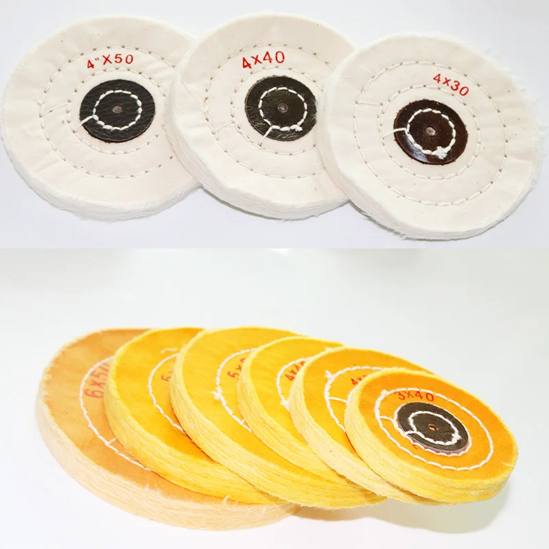 

10 Pieces White/Yellow Cotton Rough Dental Cloth Wheel For Dental Alloy Jewelry Polishing