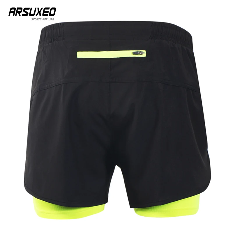 ARSUXEO Men\'s Cycling Shorts Quick Drying Sweatpants With Pocket Loose Fitness Sports Shorts Breathable Mountain Bike Shorts