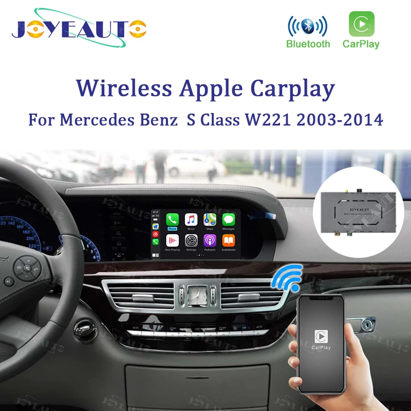 JoyeAuto Wireless Apple CarPlay for Mercedes Benz S Class W221 2003-2014 Android Auto Mirror-Link AirPlay Retrofit Kit Auto-Link