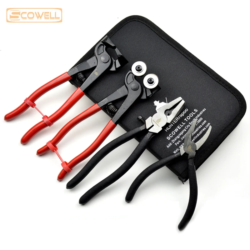 

4pcs Glass Break Pliers Kit Mosaic Cutting Nipper And Tile Pincers 1 Pc 6 Inch Convex Jaw Glass Plier DIY Hand Tools Set