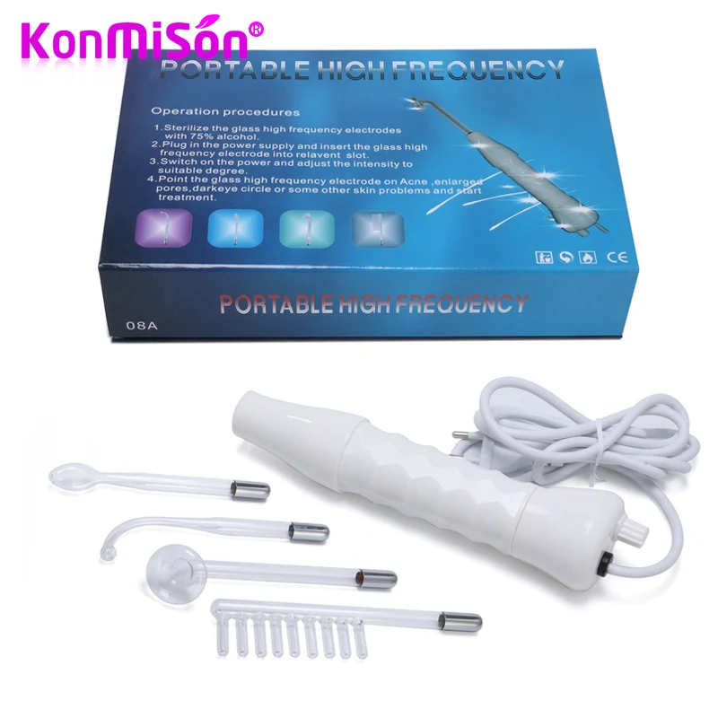 

4 In 1 High Frequency Machine Electrode Wand Electrotherapy Glass Tube Anti Acne Spot Wrinkles Removal Hair Care Skin Care Spa