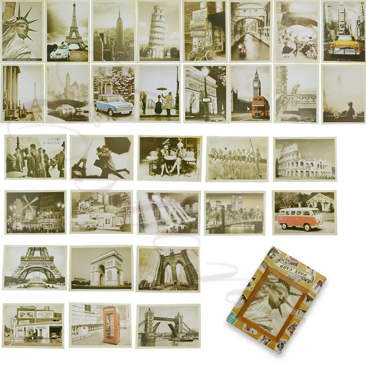 Lot of 32 Travel Postcard Retro Vintage Landscape Photo Picture Poster Post Card K1MF