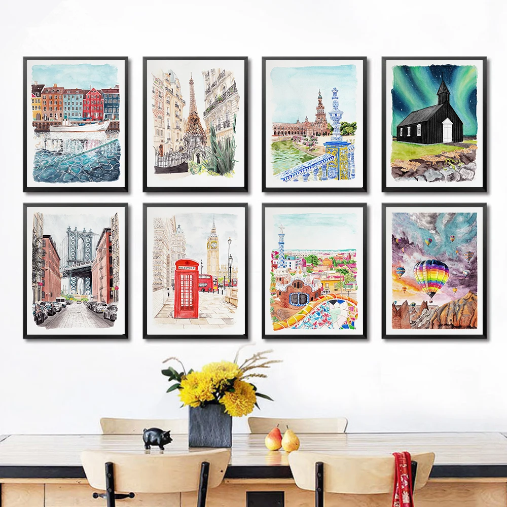 City Landscape Canvas Painting Modern Venice Architecture Poster Natural Art Print Travel Wall Picture Living Room Home Decor
