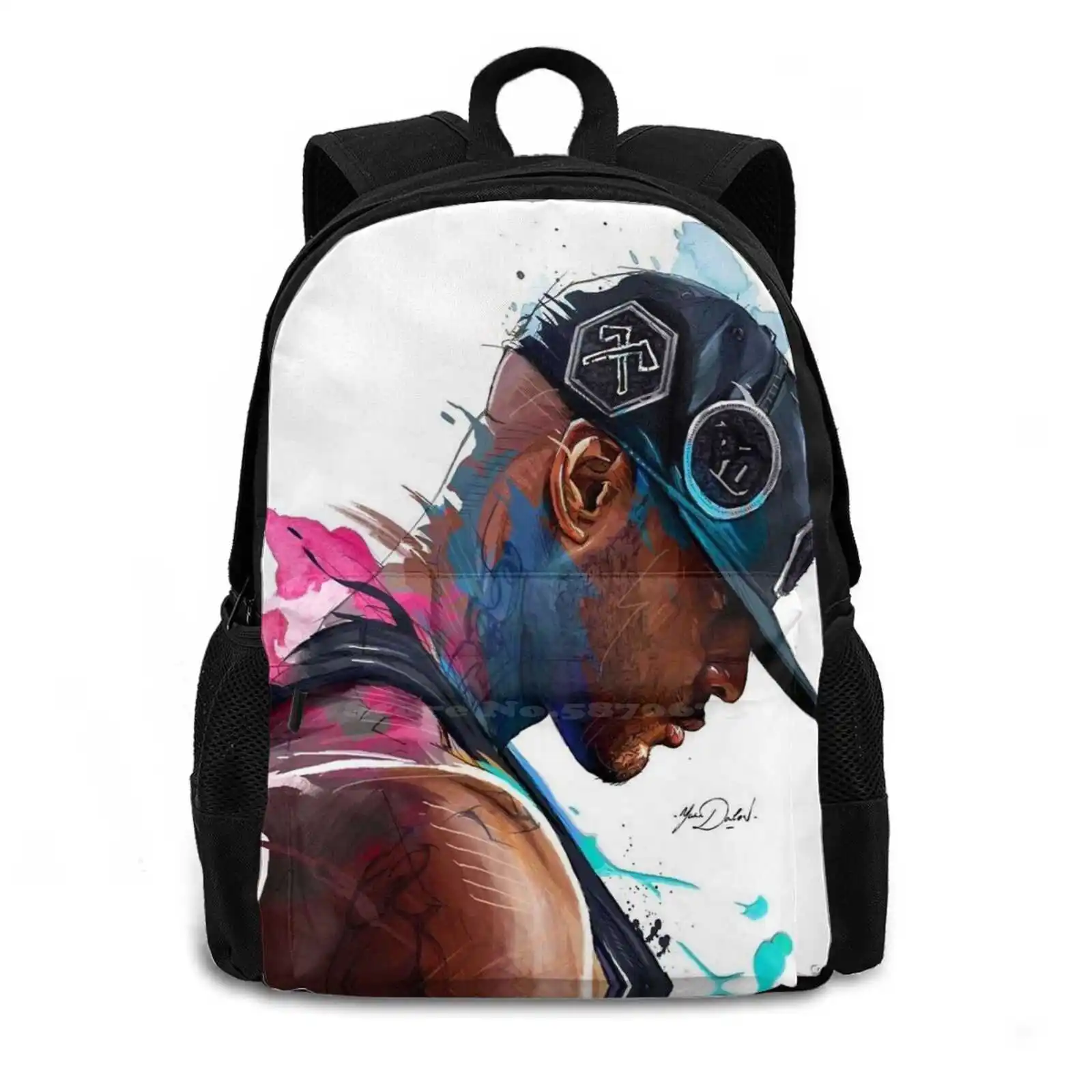 Profile School Bag Big Capacity Backpack Laptop Ultra Black Men French Rap Rapper