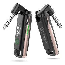 LEKATO UHF Guitar Wireless System Transmitter Receiver WS-70 Built-In Rechargeable Audio 70 Channels 40M Guitar Pickup