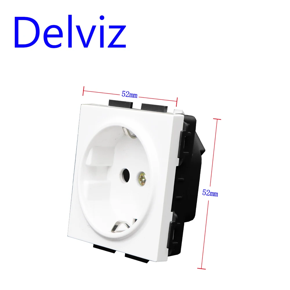 Delviz Tempered glass socket,Household 16A electrical jack,Square Black crystal panel,AC 110V-250V,EU standard Wall Power Socket image 5