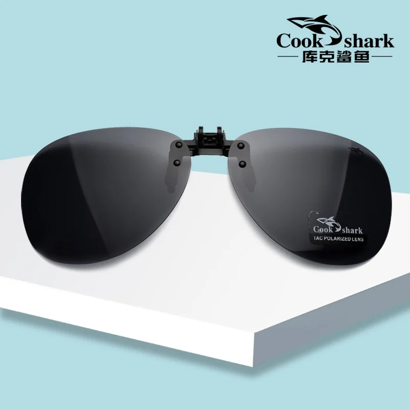 Cook Shark Polarized Sunglasses Clip Driving Myopia Glasses Clip Sunglasses for Men and Women Driving UV Protection