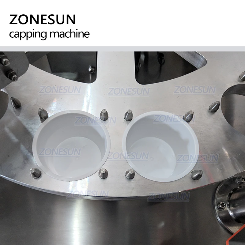 ZONESUN Automatic Jelly Yogurt Ice Cream Juice Sugar Honey Alcohol Gel Filling Rotary Cup Discal Capping Sealing Machine