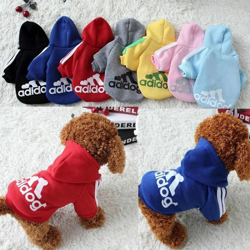 XS-9XL Adidog Pet Dog Clothes for Small Medium Big Large Dogs Cotton Hooded Sweatshirt Hot Selling Warm Two-Legged Pets Jacket