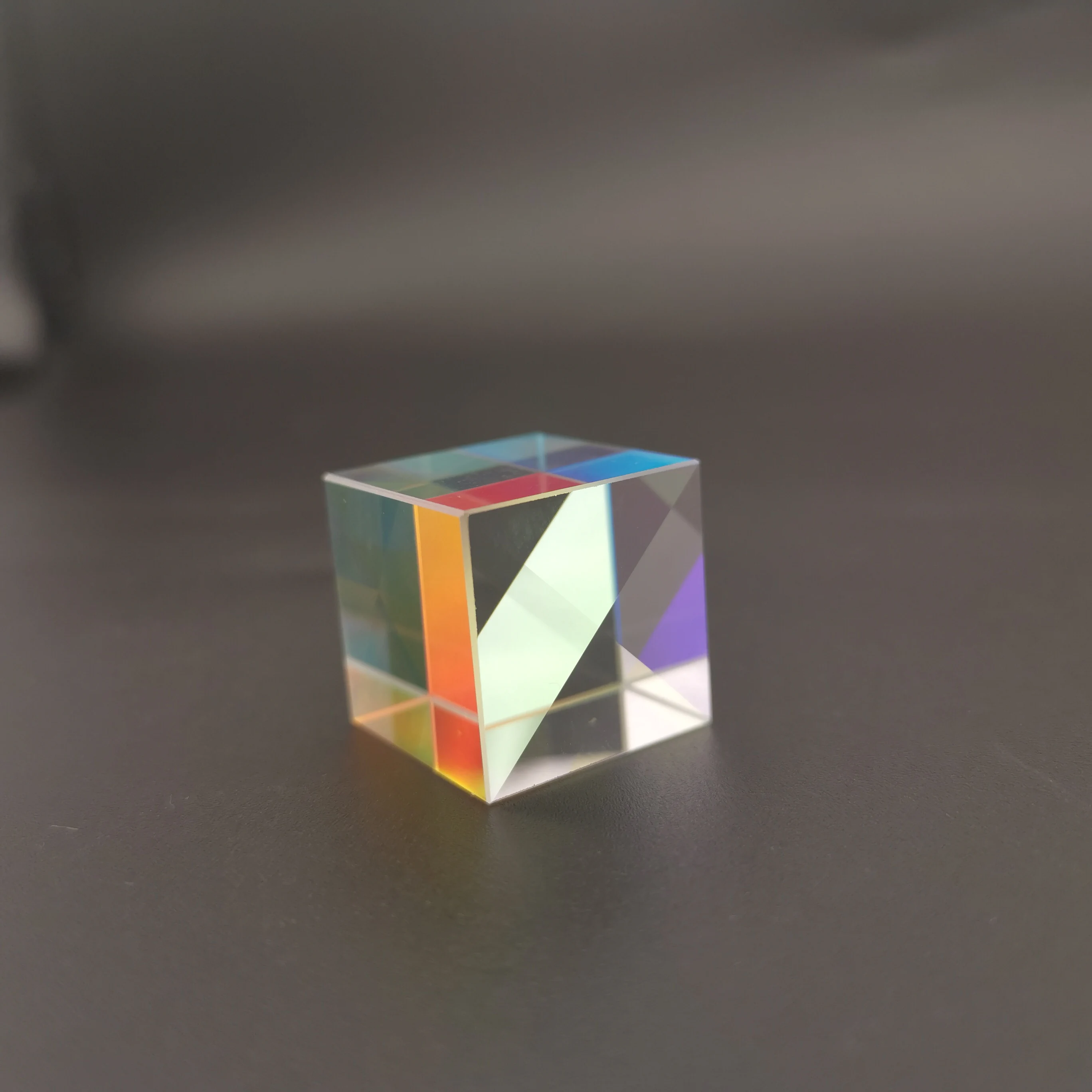 Color Prism 6-sided Light Cube 20mm Rainbow Glass Square Prisms Optical K9 Lens Experiment Instrument Student Teaching Tool