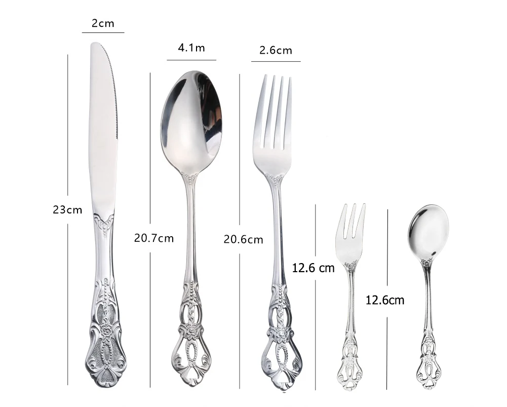 24pcs Stainless Steel Cutlery Set Gold Dinnerware Western Food Royal Tableware Christmas Fruit Forks Knives Coffee Spoons Gift