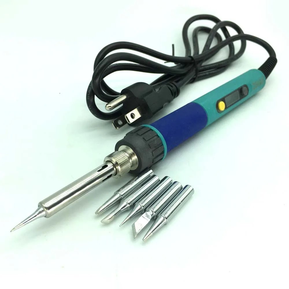 Fer à souder électrique professionnel à température constante, outil de soudage numérique à LED 936d, 110V 60W, 5 embouts