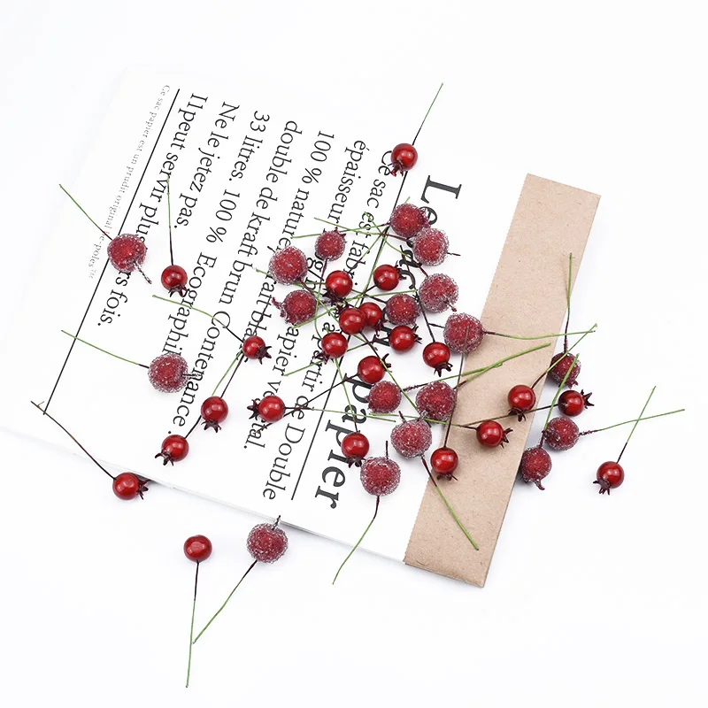 50/100Pcs Weihnachten Party Dekoration Granatapfel Obst Hause Hochzeit Braut Zubehör Dekorative Blumen Kranz Künstliche Pflanzen – Detail 5