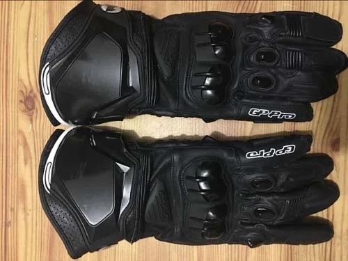 Imagen 2 del producto Alpine-guantes largos de cuero para motocicleta, manoplas profesionales de carreras, color blanco y negro