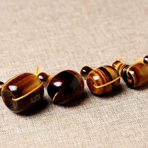 4A Natural Yellow Tiger Eye T-Junction Buddha Head Quartz Crystal Single Bead DIY Jewelry Making