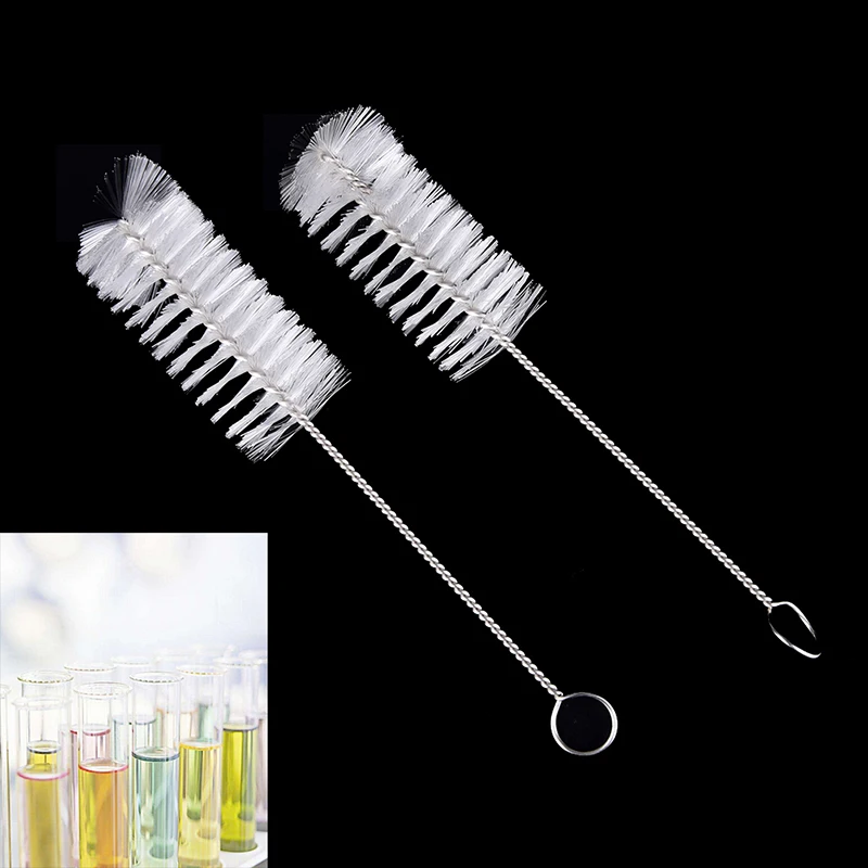 2Pcs Lab Kimia Botol Makan Jerami Tabung Botol Kaca Cleaning Brushes Cleaner Laboratory Supply