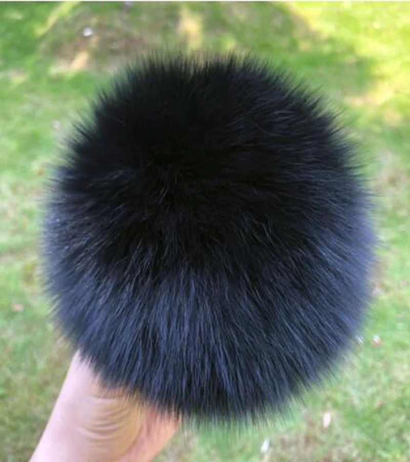 DIY Natural Pompom 10cm Raccoon Fox Grey Fur Pom Poms Fur Balls for Knitted Hat Cap Beanies Scarf Real Fur Pompoms