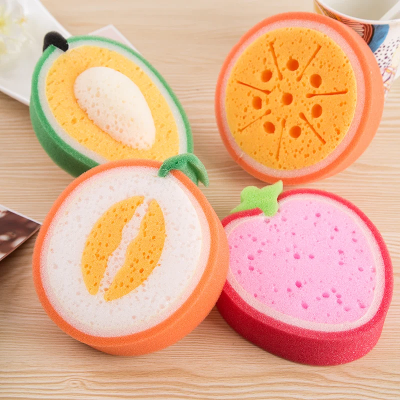 

Fruit Thickened Sponge White Cleaning Cloth Dishcloth Powerful Decontamination