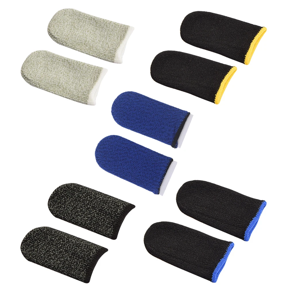 50 Pair Sweat-Proof Knitted Fabric Finger Cover Game Touch Screen Thumb Game Pad Finger Sleeves for Gaming Accessories Kit