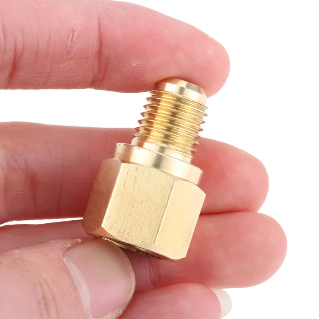 R134A Adapter zbiornika czynnika chłodniczego 1/4 "męski na 1/2" Acme kobieta R134A mosiężna pompa próżniowa Adapter z AC montaż rdzenia zaworu