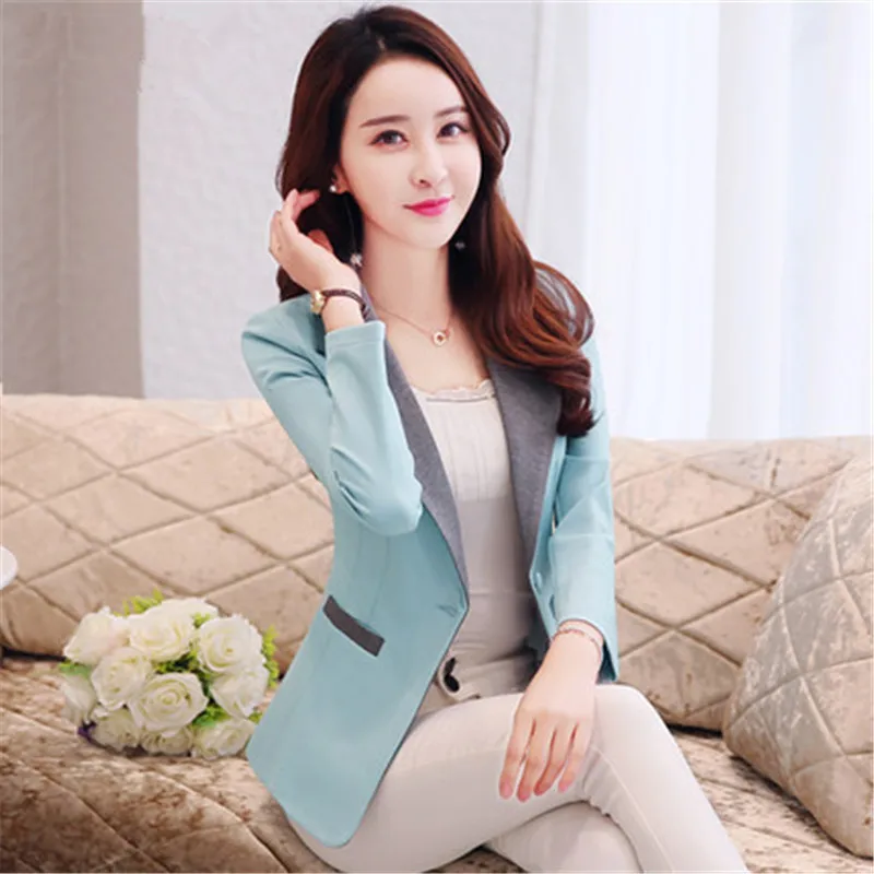 2020 New Fashion Women's Coat Spring Autumn Slim Single Button Blazer Feminino Plus Size Casual Ladies Blazers CJ016