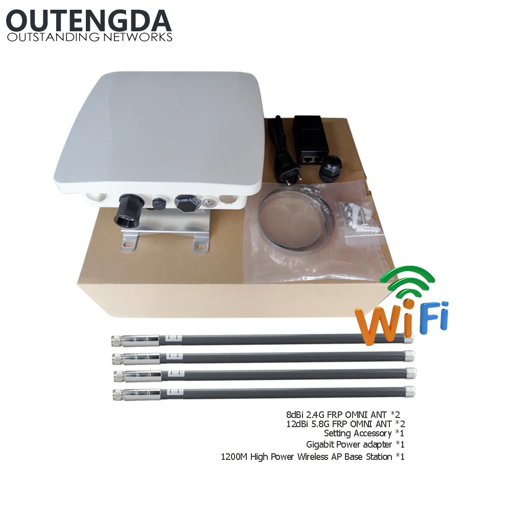 1200Mbps Wave2.0 802.11AC 2.4G&5Ghz wireless wifi outdoor access point AP High-power signal coverage equipment