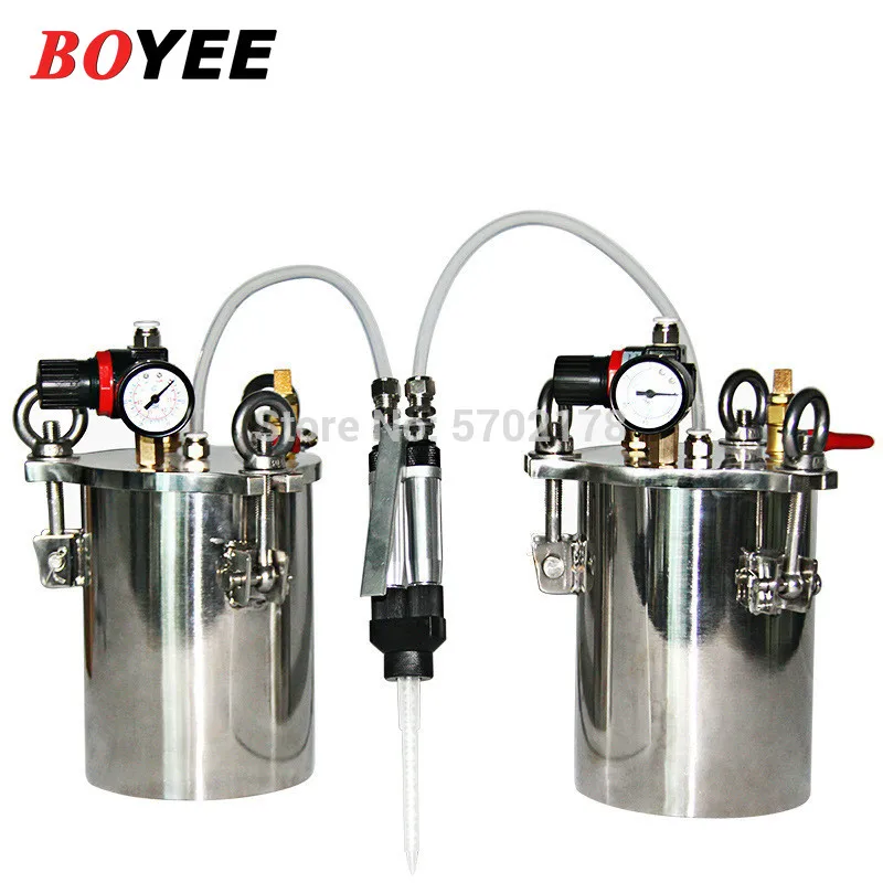 

Manual high-flow filling machine two-component dispenser crystal glue silicone machine with 4L pressure tanks