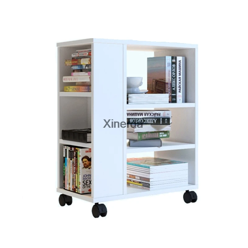 

Simple Creative Small Children's Bookshelf With Wheel Easy To Move Bedroom Living Room Corner Kids Book Shelf Storage Cabinet