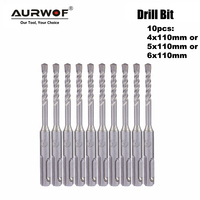 LAVIE 10pc 4 5 5.5 6 6.5mm Electric Hammer SDS Plus Drill Bits Set 110mm Concrete Wall Brick Block Masonry Hole Saw Drilling 014