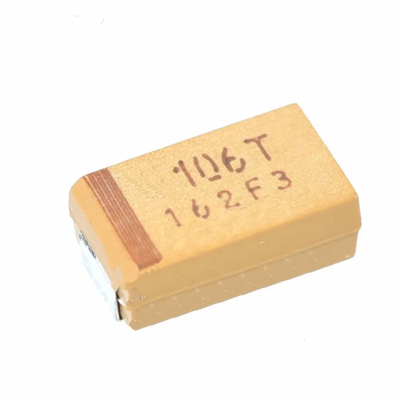 50v10uf Capacitor 106T D Type 7343 Chip Tantalum Capacitor Yellow 100PCS / Lot