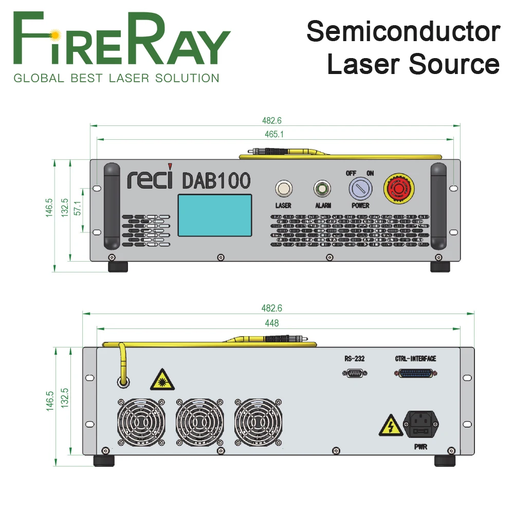 FireRay RECI Air cooled Direct Semiconductor Laser Source 100W 300W 600W for Plastic Welding Tin Welding Metal Sheet Welding