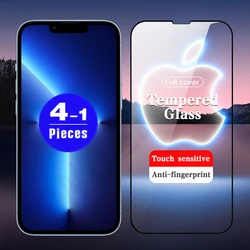 1-4 sztuki pełnej osłony ze szkła hartowanego do iPhone'a 14 Plus 11 12 13 Pro Mini X XS Max XR Folia ochronna na ekran telefonu