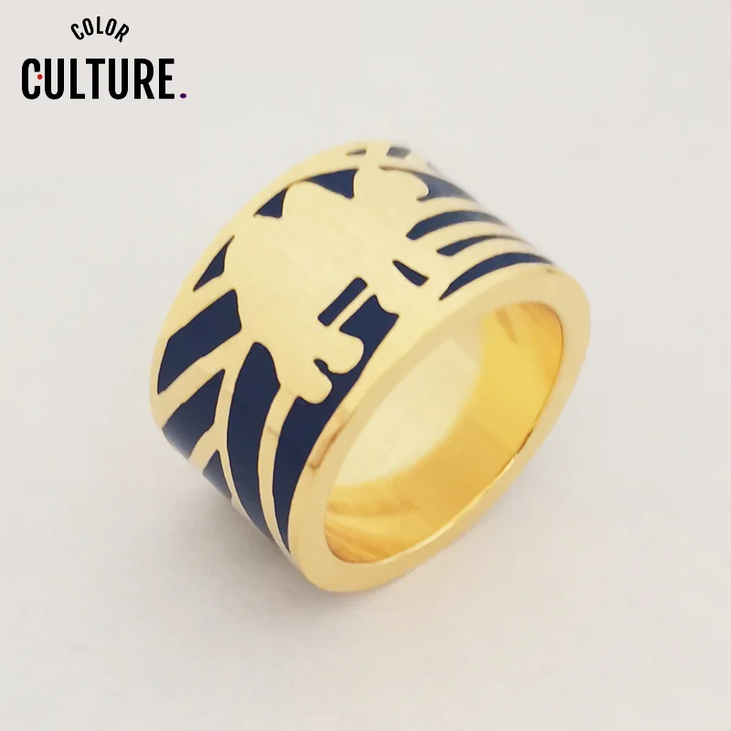 

Color Culture New Arrival Fine Ethnic Camel Pattern Big Rings for Women Gold-Color Stainless Steel Trendy Party Jewelry