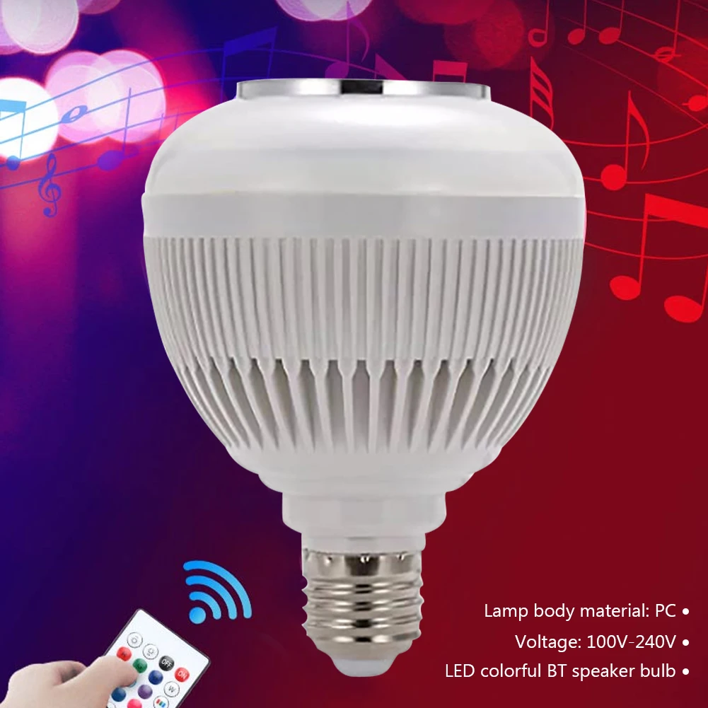 Home Decor Smart IC Lighting Lamp Smart E27 LED Bulb RGB Remote Control Bluetooth-compatible 3.0 Music Wireless Speaker Lamp