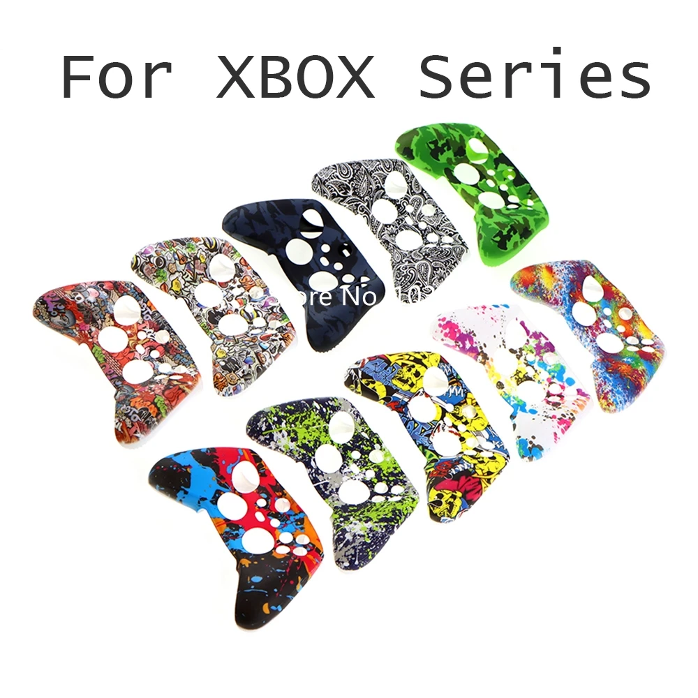 10pcs Soft Silicone Case For Xbox Series X S Controller Water Transfer Printing Protective Skin Silicone Case for XBox s x