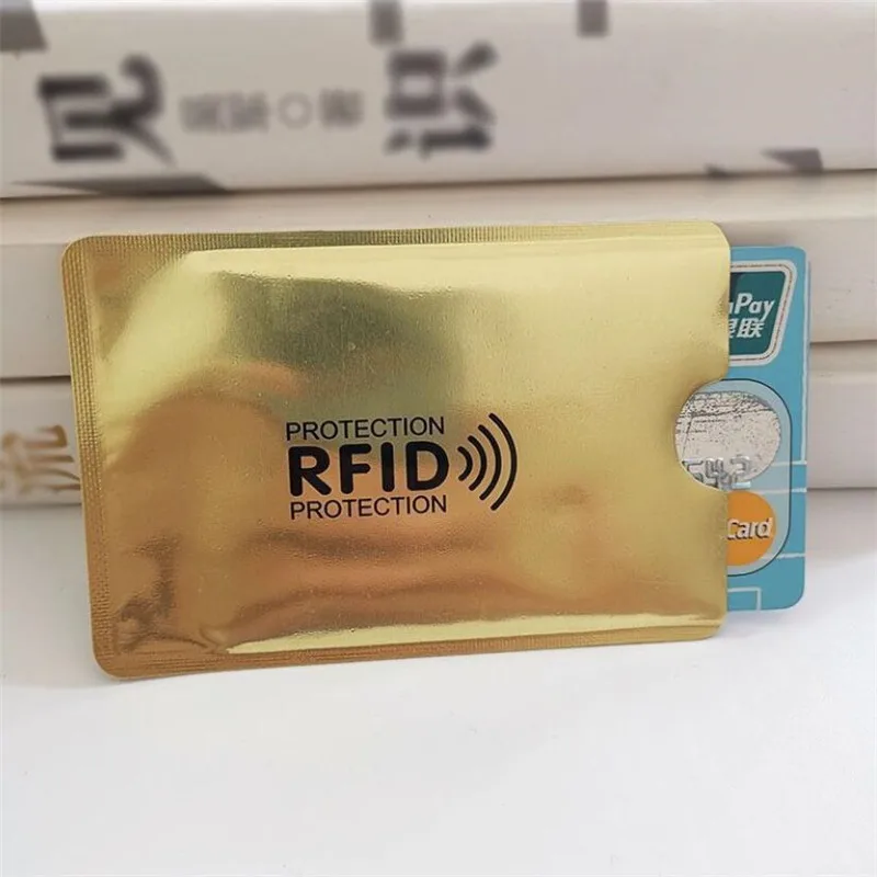 7pcs Men Anti Rfid Wallet Blocking Reader Lock Bank Card Holder Id Bank Card Case Protection Metal Credit NFC Holder Aluminium