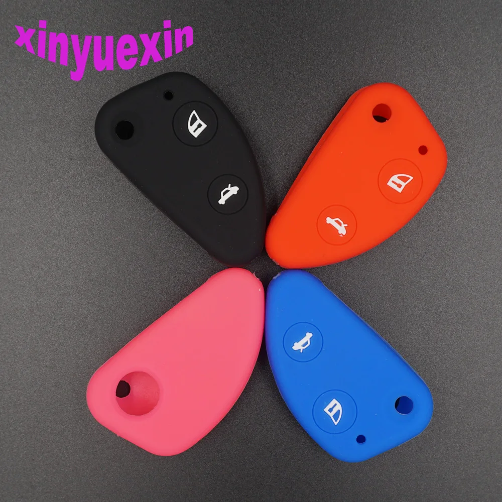 

50pcs Xinyuexin Silicone Car Key Cover FOB Case For Alfa Romeo 147 156 166 GT JTD TS Flip Remote Car Key Case Car-stying